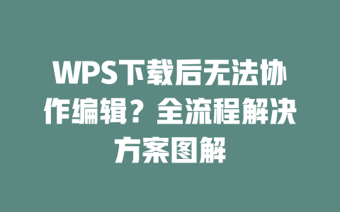 WPS下载后无法协作编辑?全流程解决方案图解 二